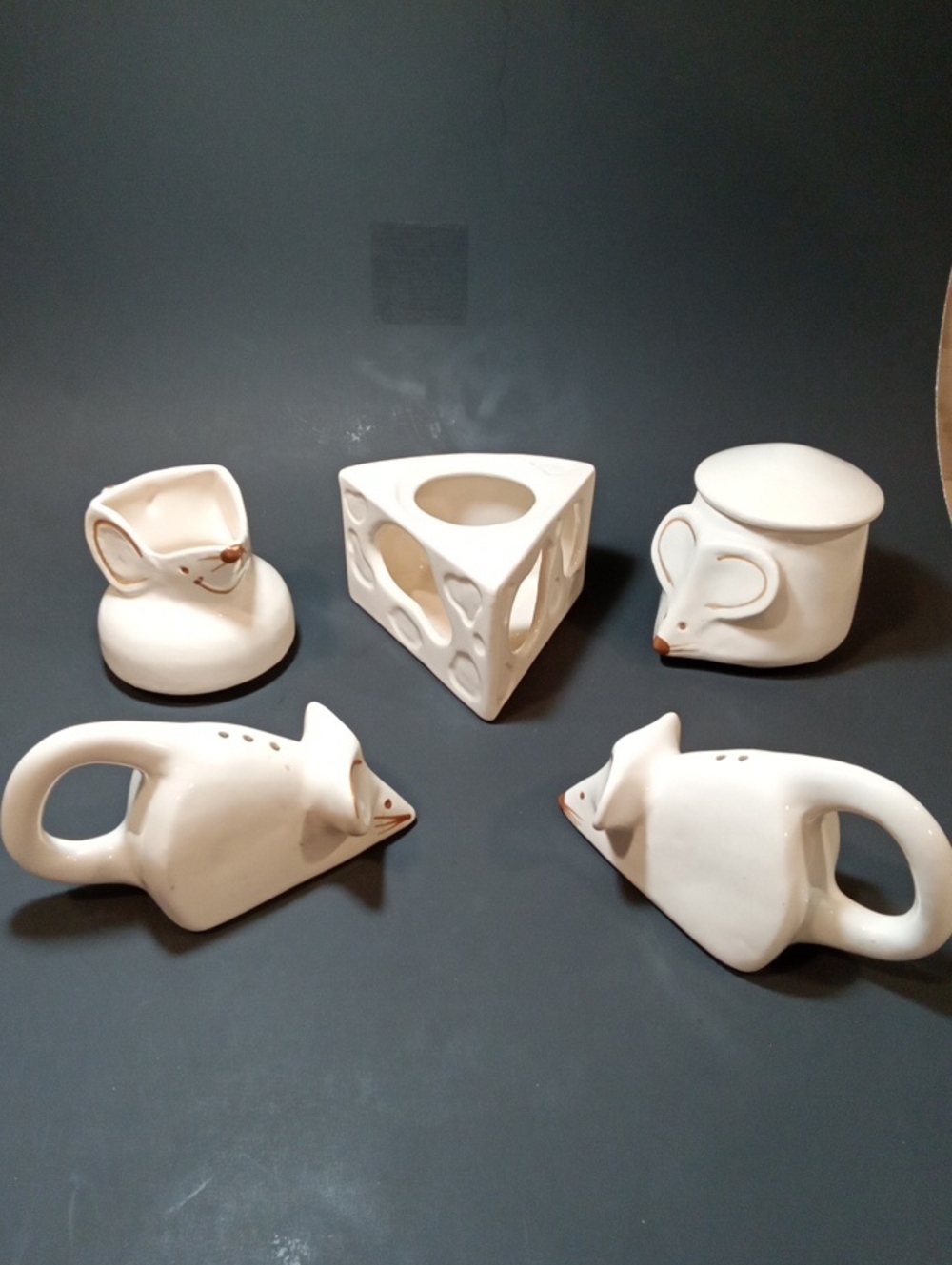 Elegant Vintage McCoy Pottery Ceramic  Creamer Sugar Bowl, Salt /pepper Set